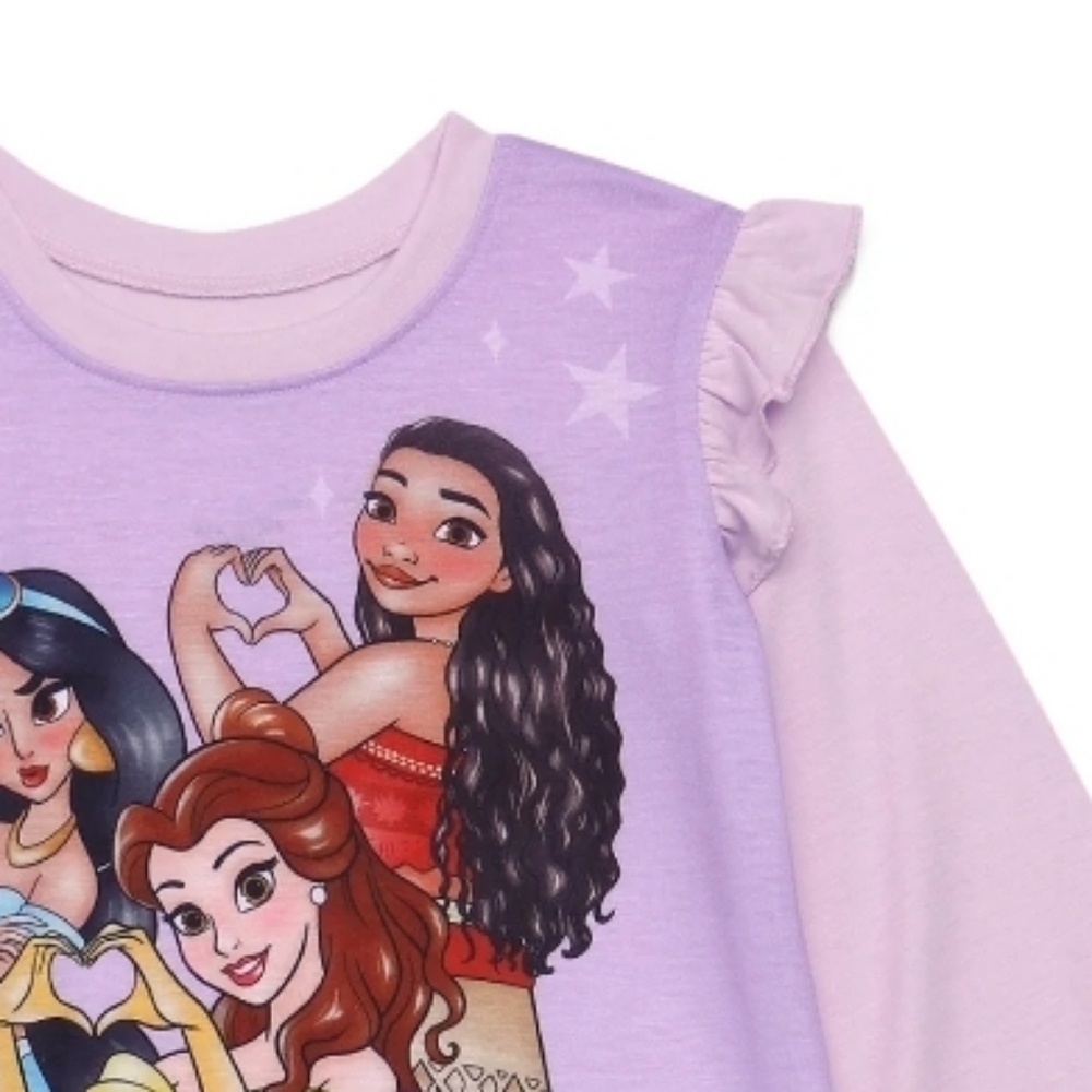NWT Disney Princess Kids Girl's Long Sleeved Nightgown Pajamas S 6/6X - Picture 3 of 6